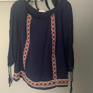 Navy Blue 3/4 sleeve Top